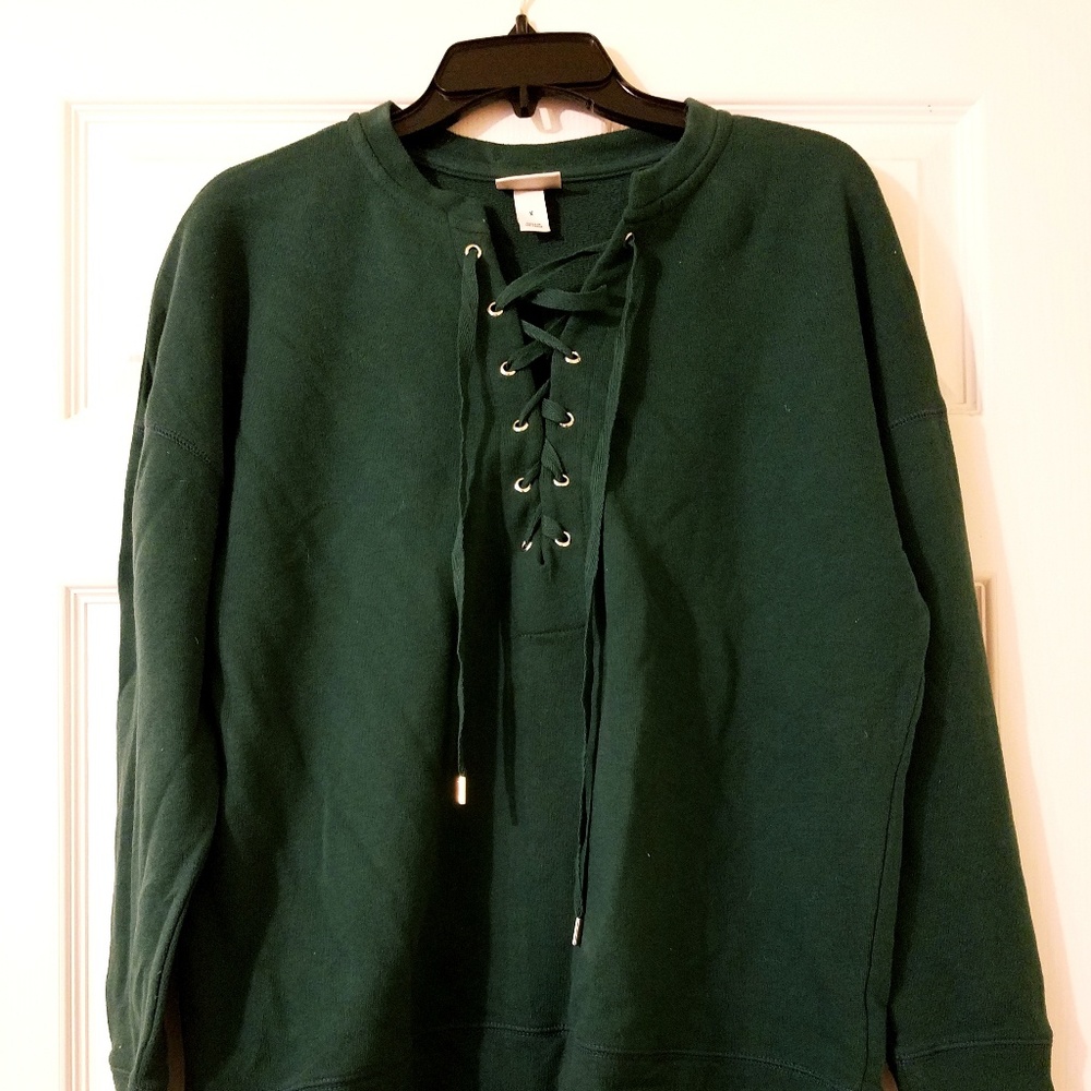 AVA & VIV Hunter Green Pullover NWT!!